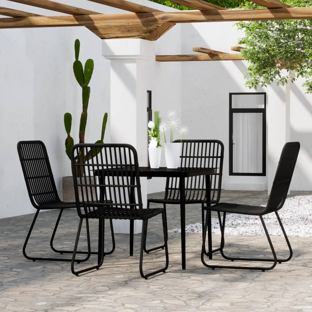 Dining Set | Black | Powder-coated Steel | Medium | Lightweight