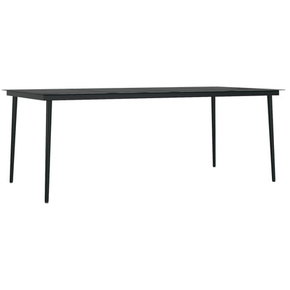 Dining Set | Black | Powder-coated steel | Large | UV-resistant materials