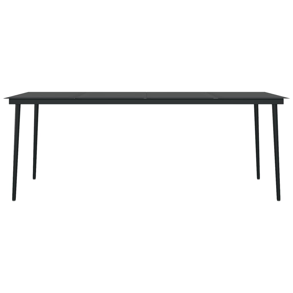 Dining Set | Black | Powder-coated steel | Large | UV-resistant materials