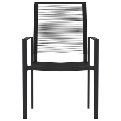 Dining Set | Black | Powder-coated steel, Glass, PVC hollow rattan