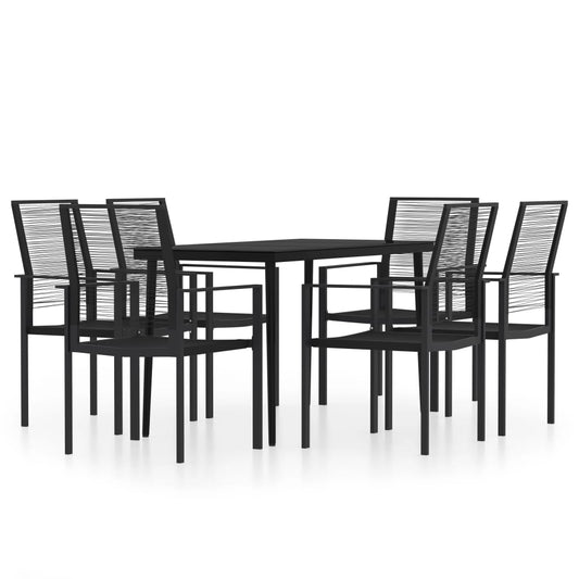 Dining Set | Black | Powder-coated steel | Large | Durable | Dining Set
