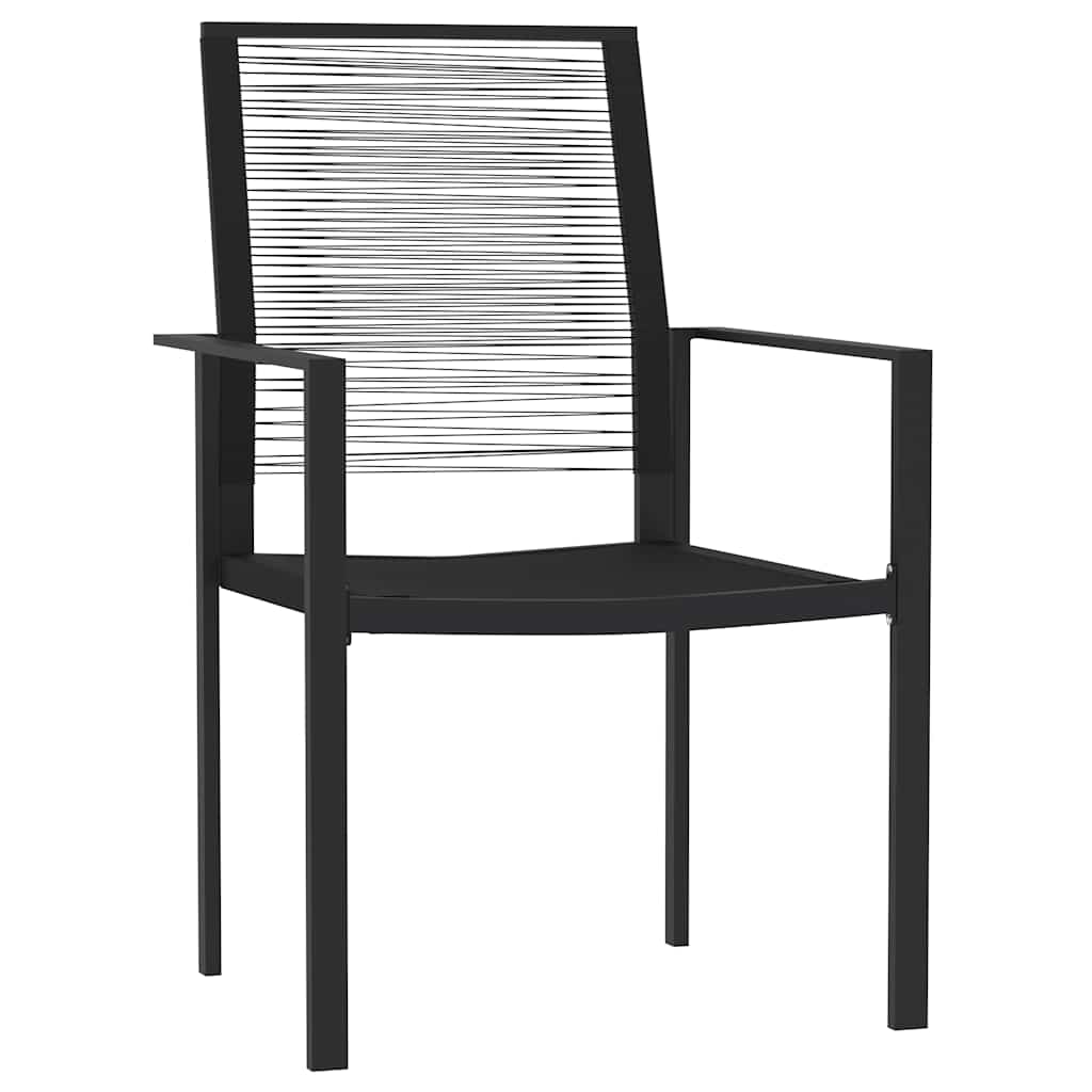 7 Piece Garden Dining Set Black