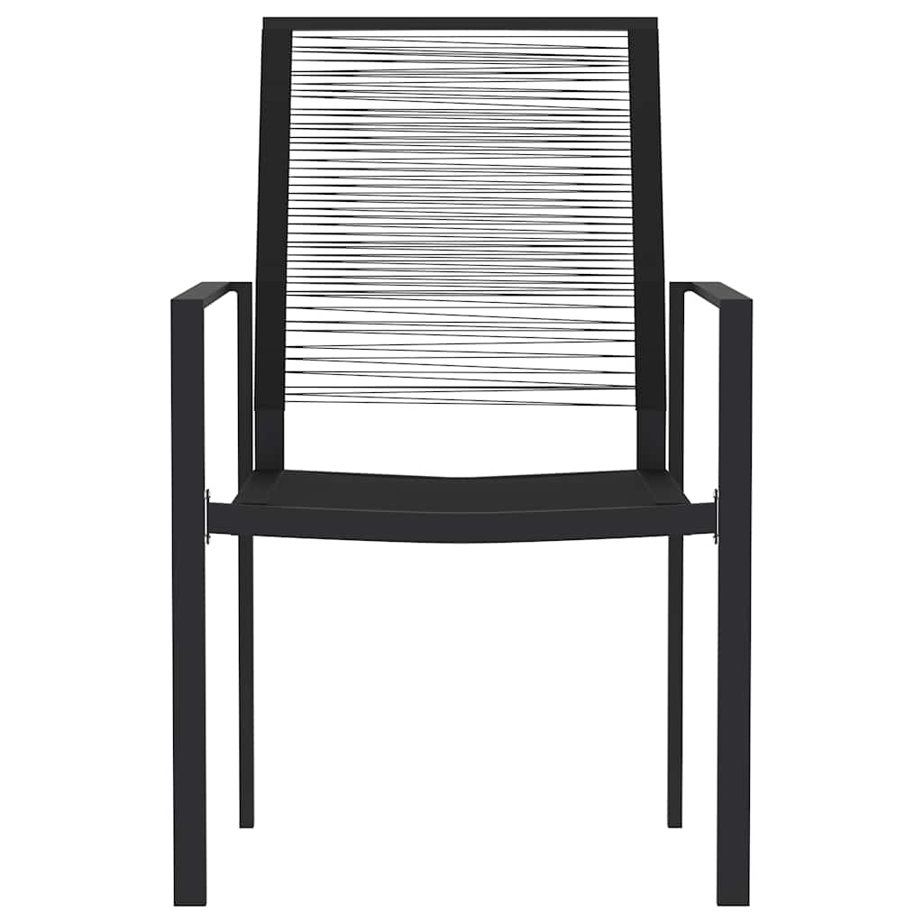7 Piece Garden Dining Set Black