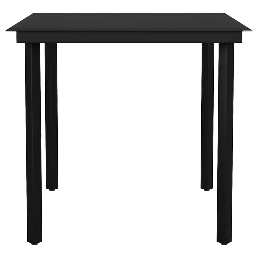 3 Piece Garden Dining Set Black PVC Rattan