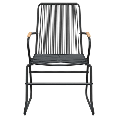 7 Piece Garden Dining Set Black PVC Rattan
