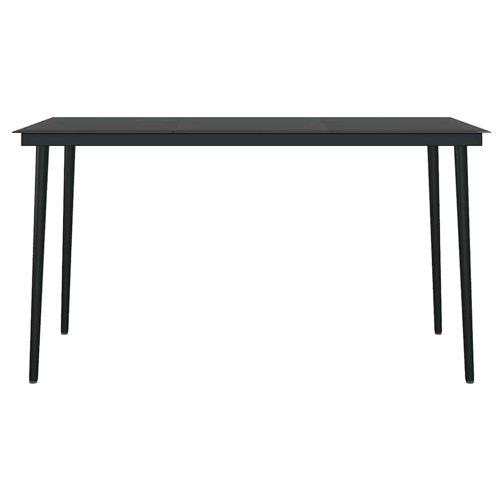 5 Piece Garden Dining Set Black PVC Rattan
