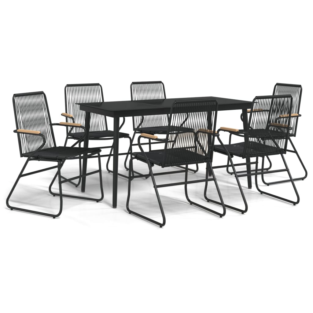 Garden Dining Set | Black | PVC rattan | Large | Seats Many
