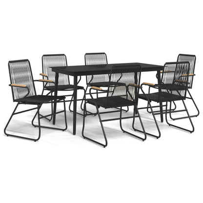 Garden Dining Set | Black | PVC rattan | Large | Seats Many