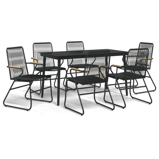 Garden Dining Set | Black | PVC rattan | Large | Seats Many