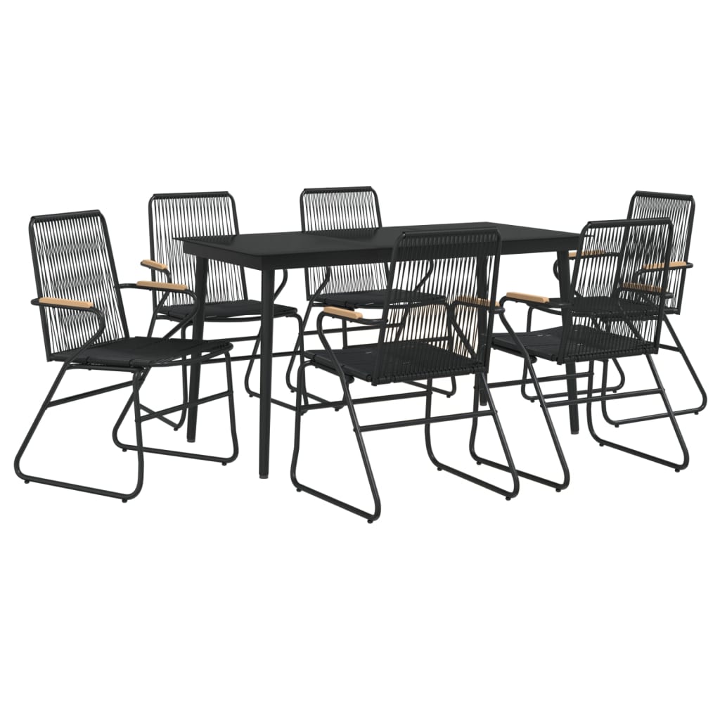 Garden Dining Set | Black | PVC rattan | Large | Seats Many