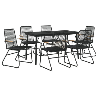 Garden Dining Set | Black | PVC rattan | Large | Seats Many