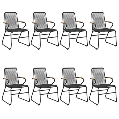 Garden Dining Set | Black | PVC rattan, powder-coated steel, glass