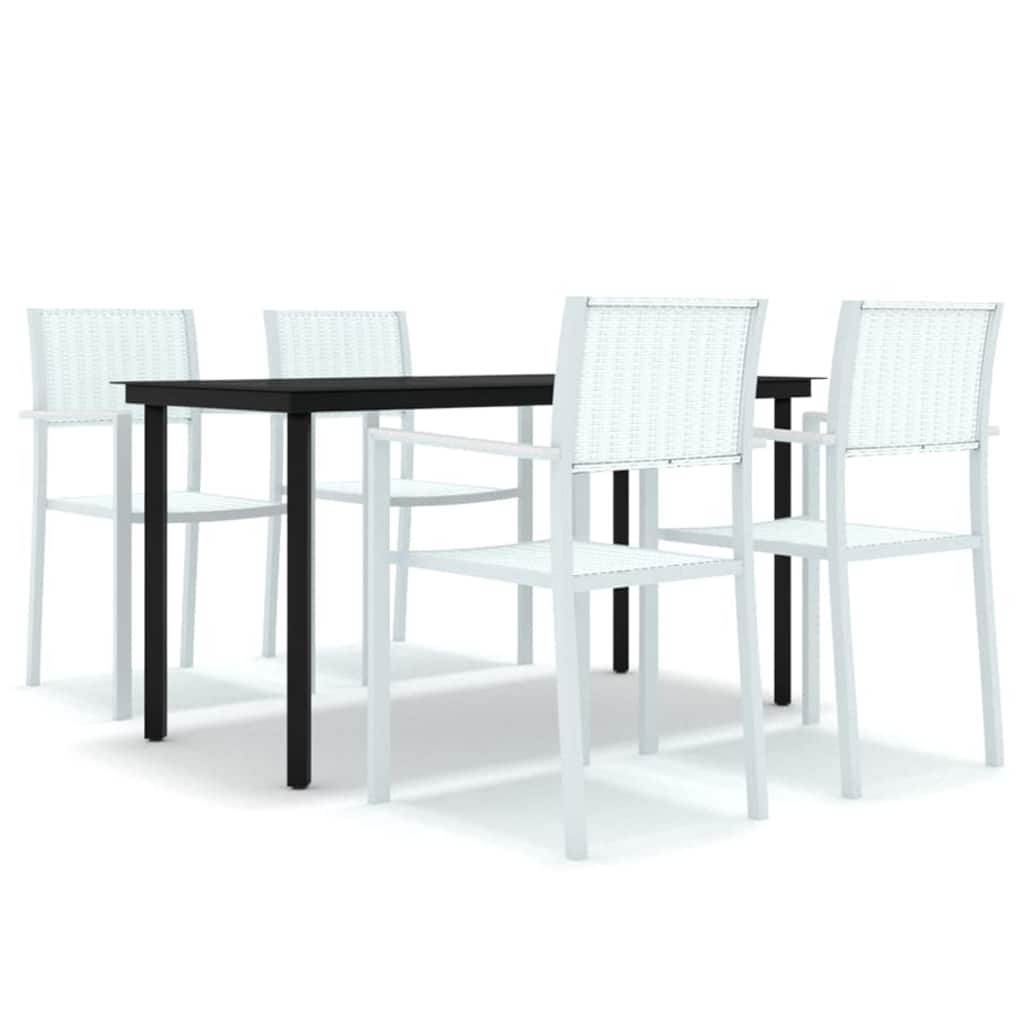 5 Piece Garden Dining Set White