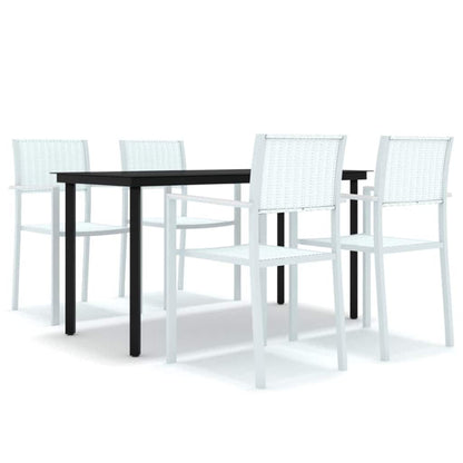 5 Piece Garden Dining Set White