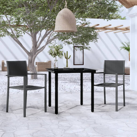 Garden Dining Set | Black | Powder-Coated Steel | Standard | Durable