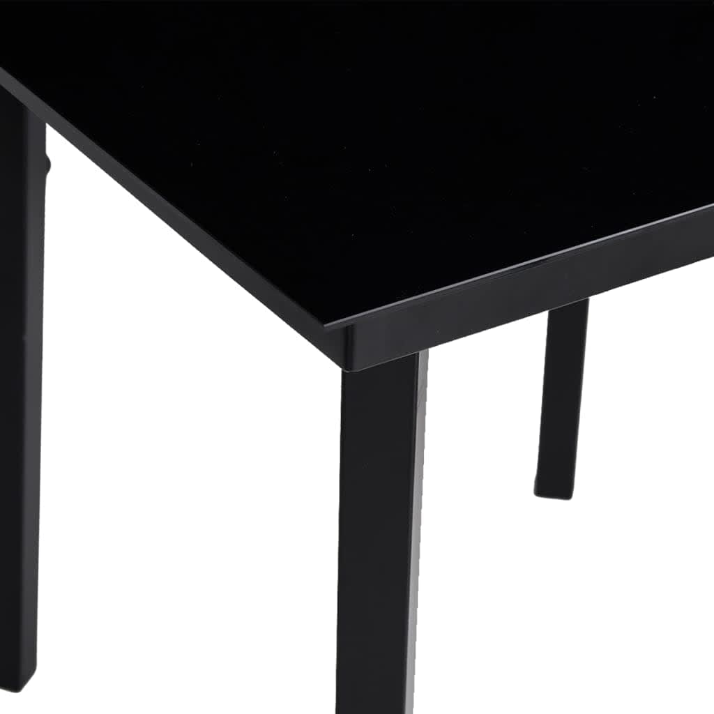 Garden Dining Set | Black | Powder-coated steel, glass, plastic | Large
