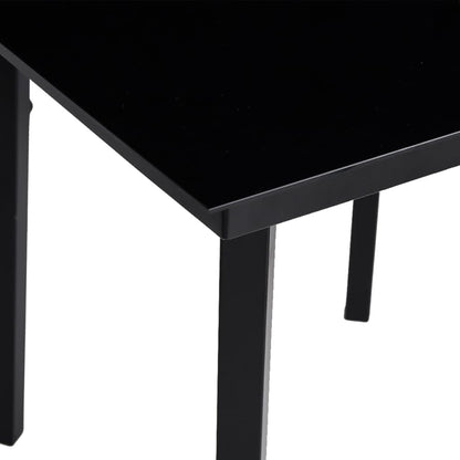 Garden Dining Set | Black | Powder-coated steel, glass, plastic | Large