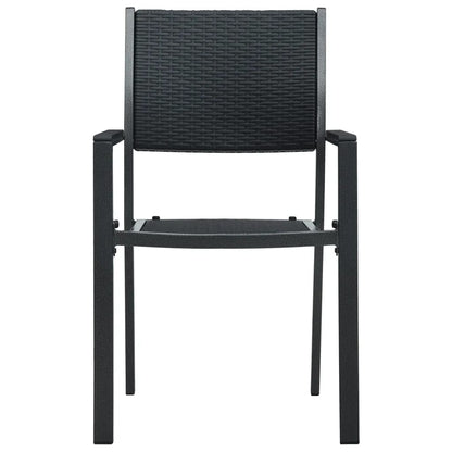Garden Dining Set | Black | Powder-coated Steel | Large | Light Weight