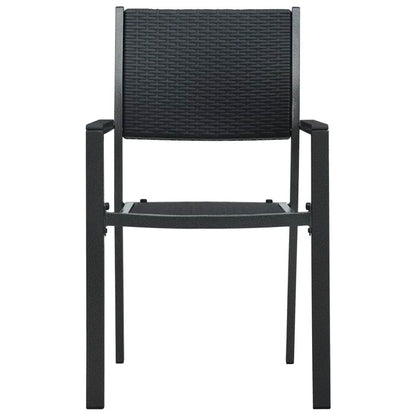9 Piece Garden Dining Set Black