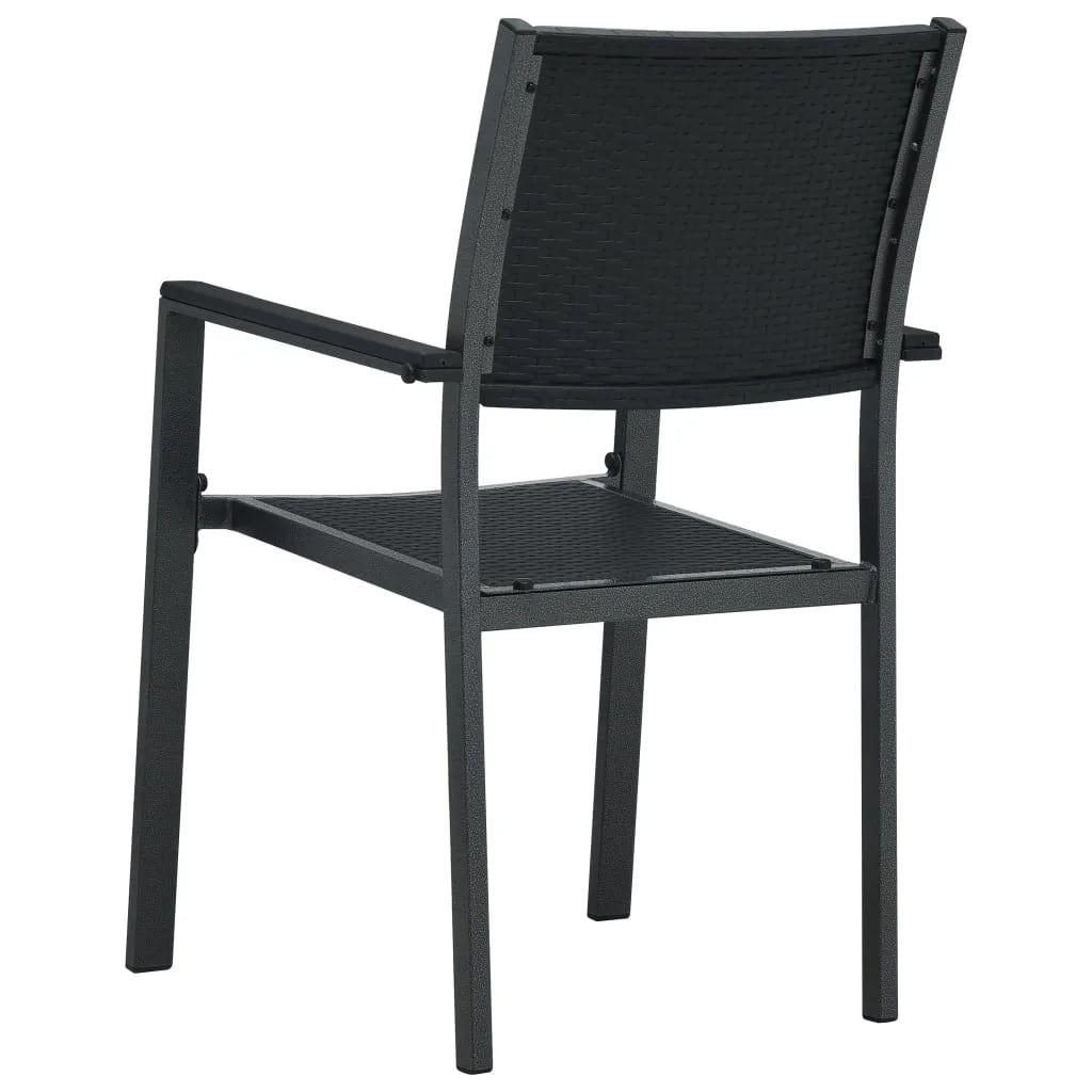 Garden Dining Set | Black | Powder-coated Steel | Large | Light Weight