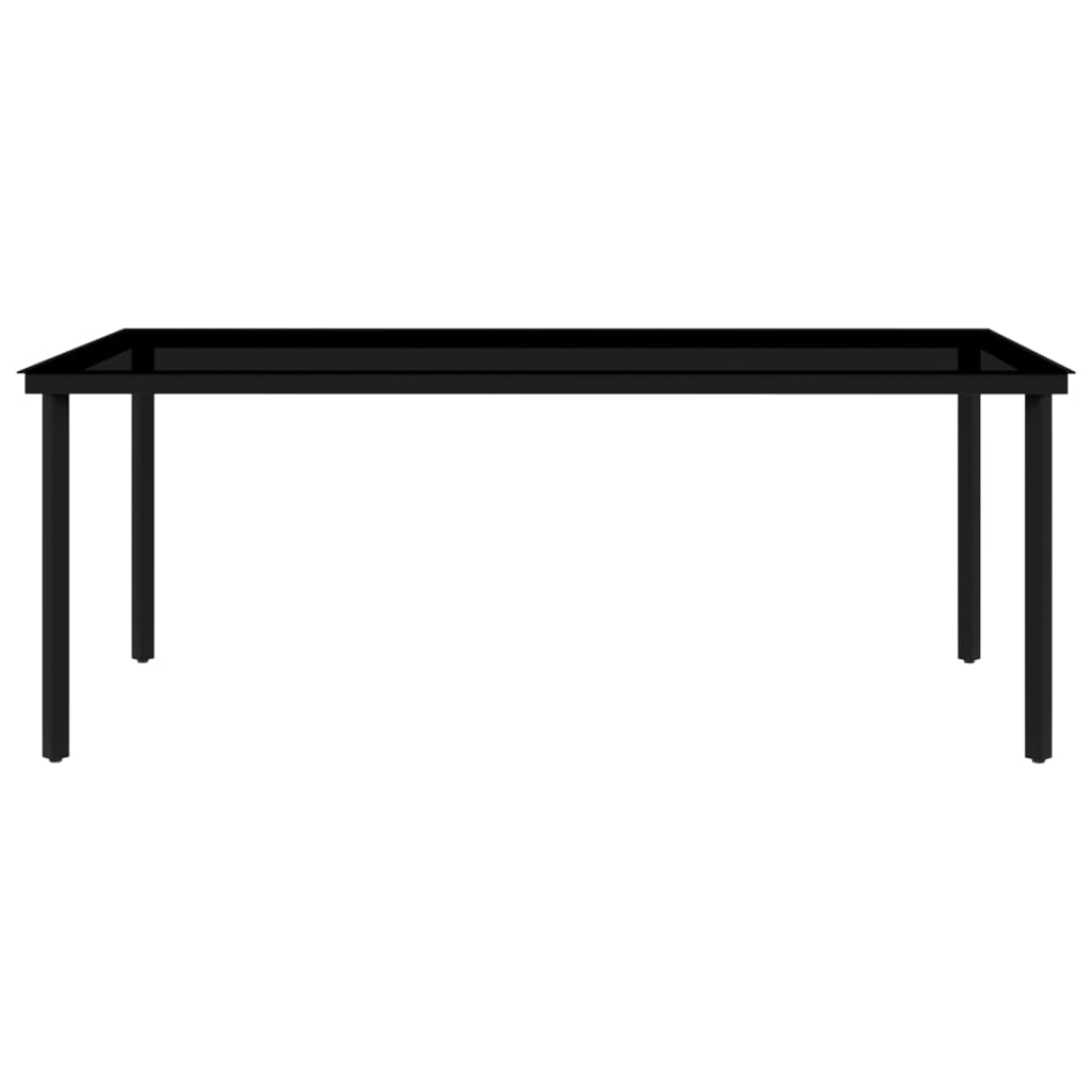 Garden Dining Set | Black | Powder-coated Steel | Large | Light Weight