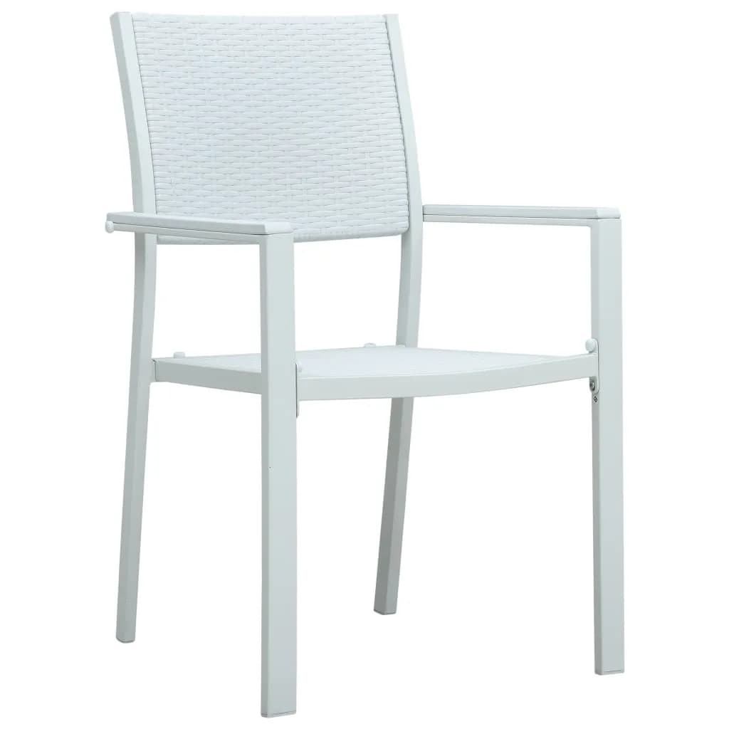 Garden Dining Set | White and Black | Powder-Coated Steel, Plastic
