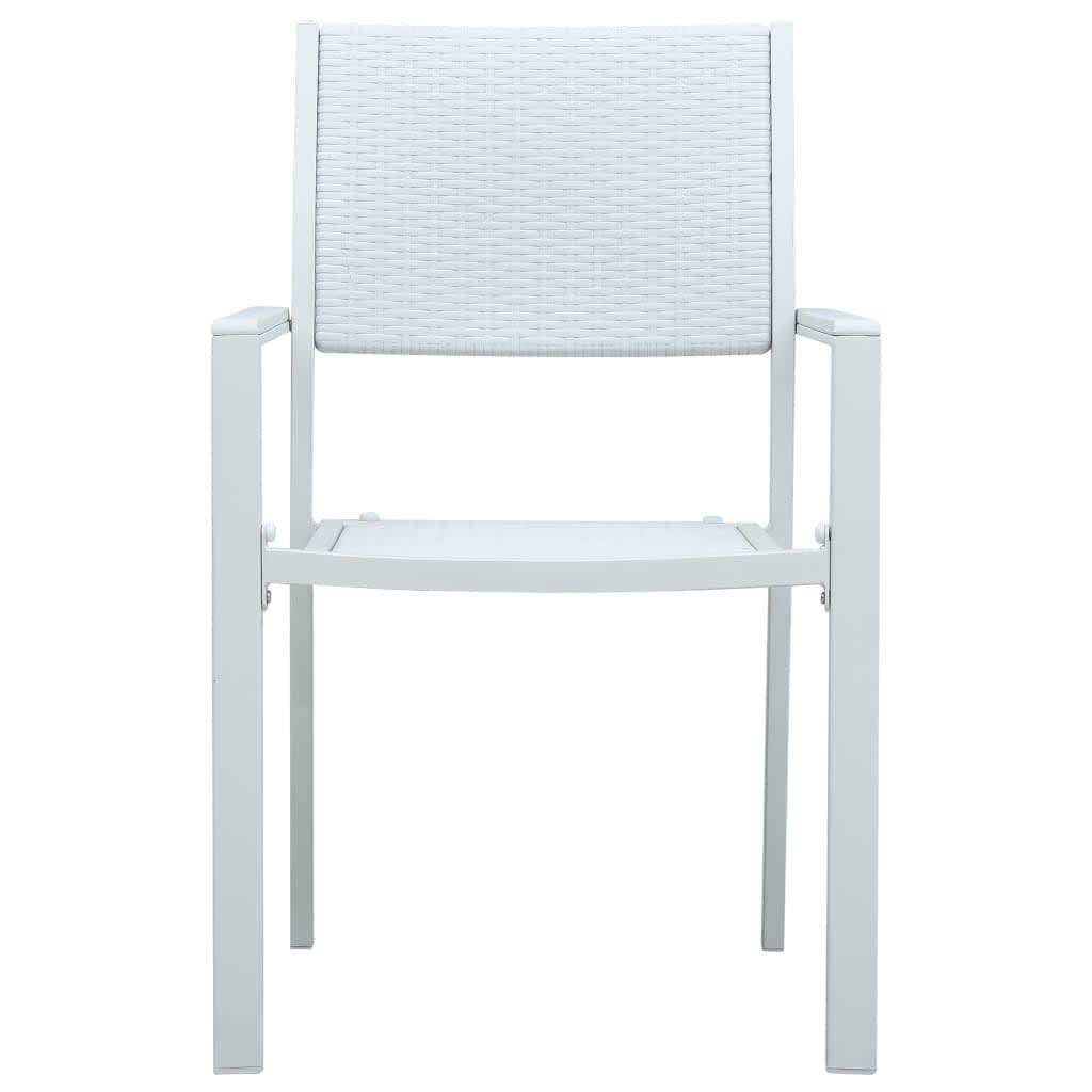 Garden Dining Set | White and Black | Powder-Coated Steel, Plastic