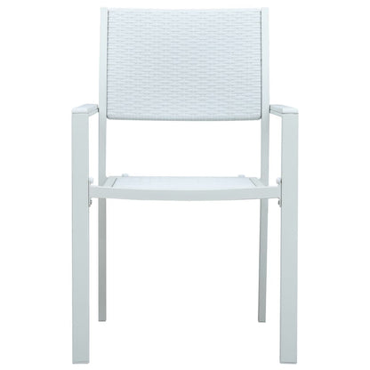 Garden Dining Set | White and Black | Powder-Coated Steel, Plastic