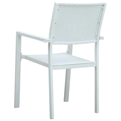 Garden Dining Set | White and Black | Powder-Coated Steel, Plastic
