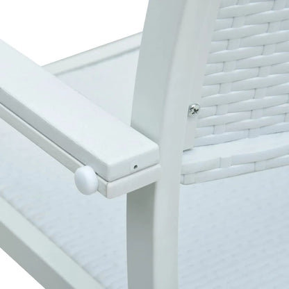 Garden Dining Set | White and Black | Powder-Coated Steel, Plastic