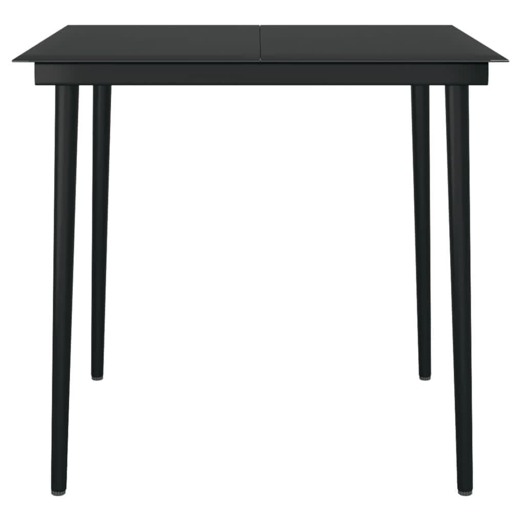 Garden Dining Set | White and Black | Powder-Coated Steel, Plastic