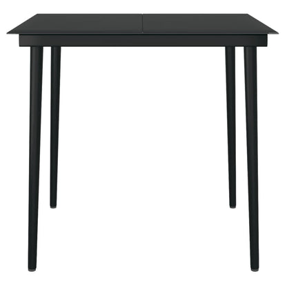 Garden Dining Set | White and Black | Powder-Coated Steel, Plastic