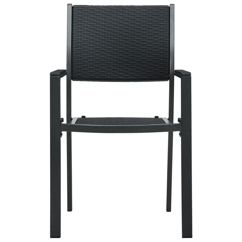 Garden Dining Set | Black | Powder-coated steel, glass, plastic