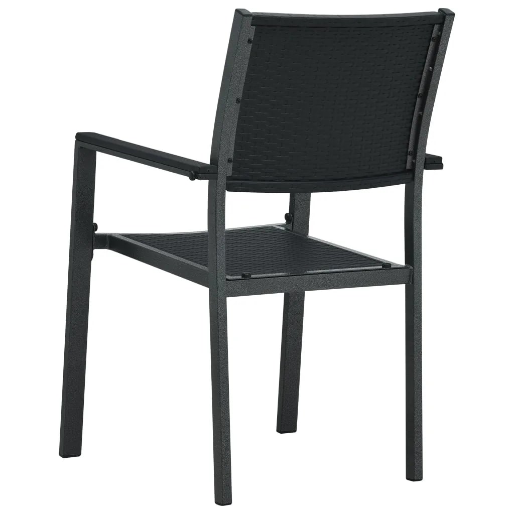 Garden Dining Set | Black | Powder-coated steel, glass, plastic