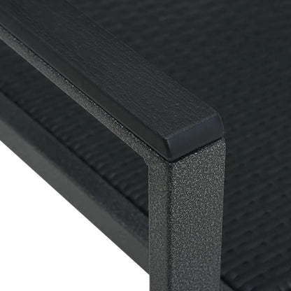 Garden Dining Set | Black | Powder-coated steel, glass, plastic