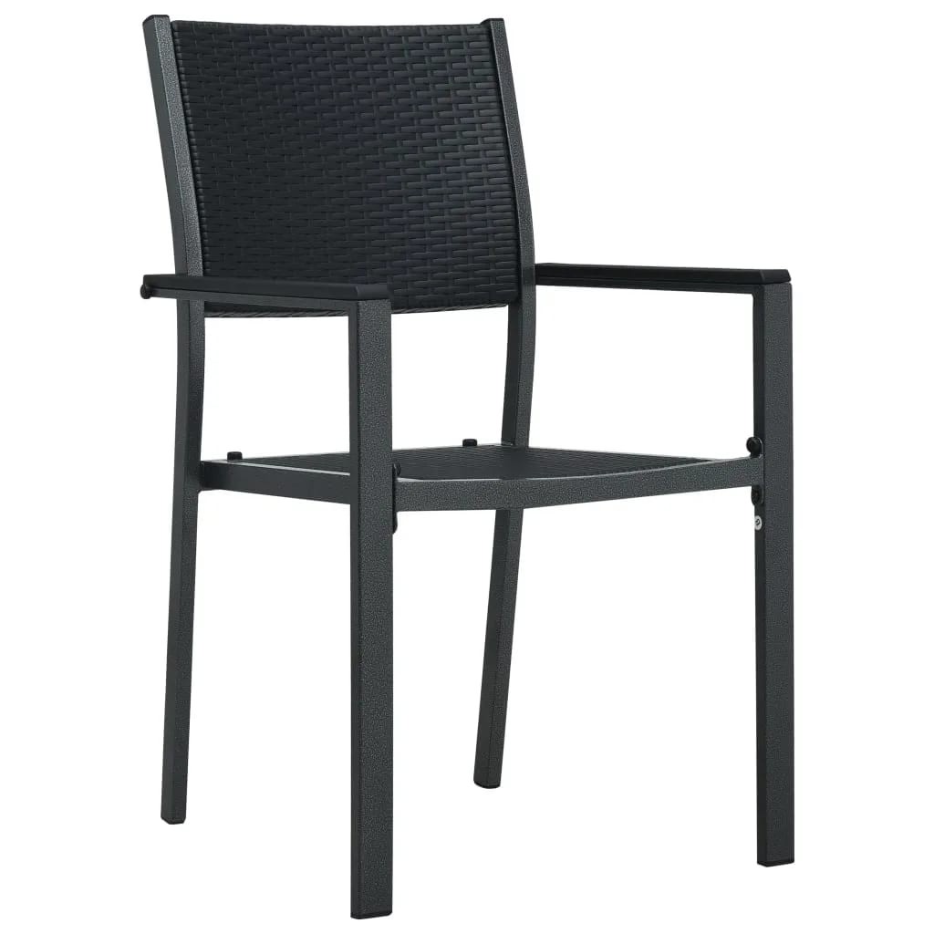 Garden Dining Set | Black | Powder-Coated Steel | 5 Piece | Light Weight