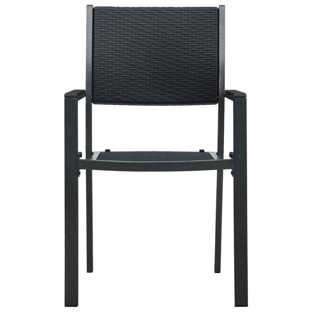 Garden Dining Set | Black | Powder-Coated Steel | 5 Piece | Light Weight