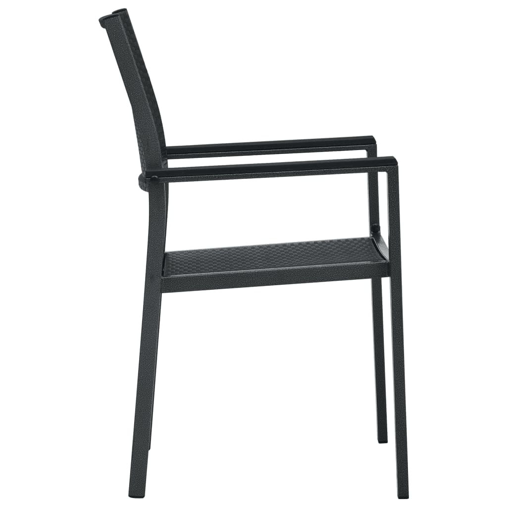 Garden Dining Set | Black | Powder-Coated Steel | 5 Piece | Light Weight