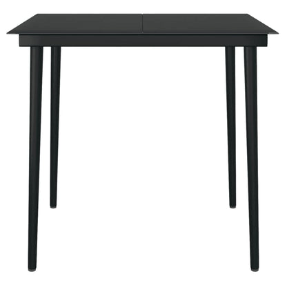 Garden Dining Set | Black | Powder-Coated Steel | 5 Piece | Light Weight