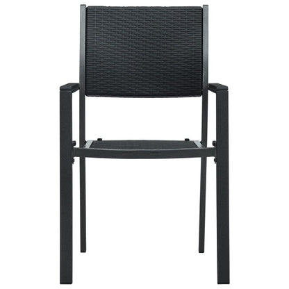 Garden Dining Set | Black | Powder-coated steel, glass, plastic