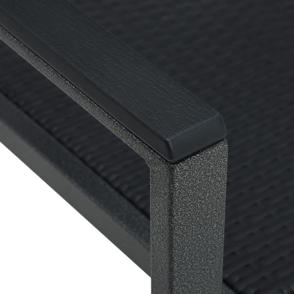 Garden Dining Set | Black | Powder-coated steel, glass, plastic