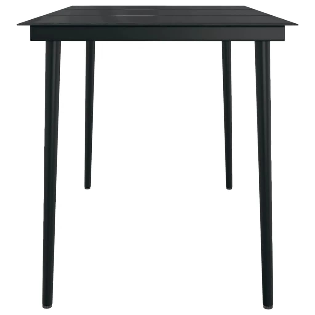 Garden Dining Set | Black | Powder-coated steel, glass, plastic