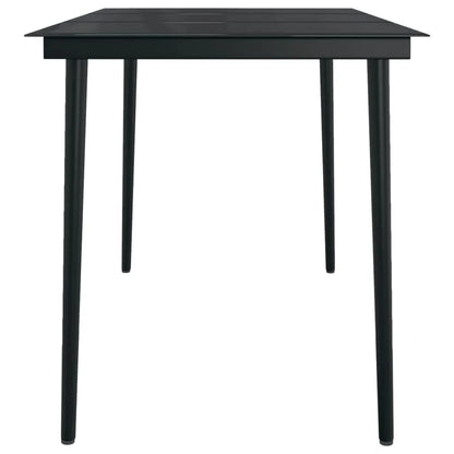 Garden Dining Set | Black | Powder-coated steel, glass, plastic