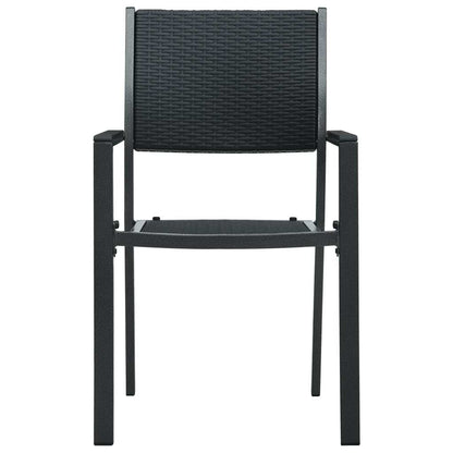7 Piece Garden Dining Set Black and White