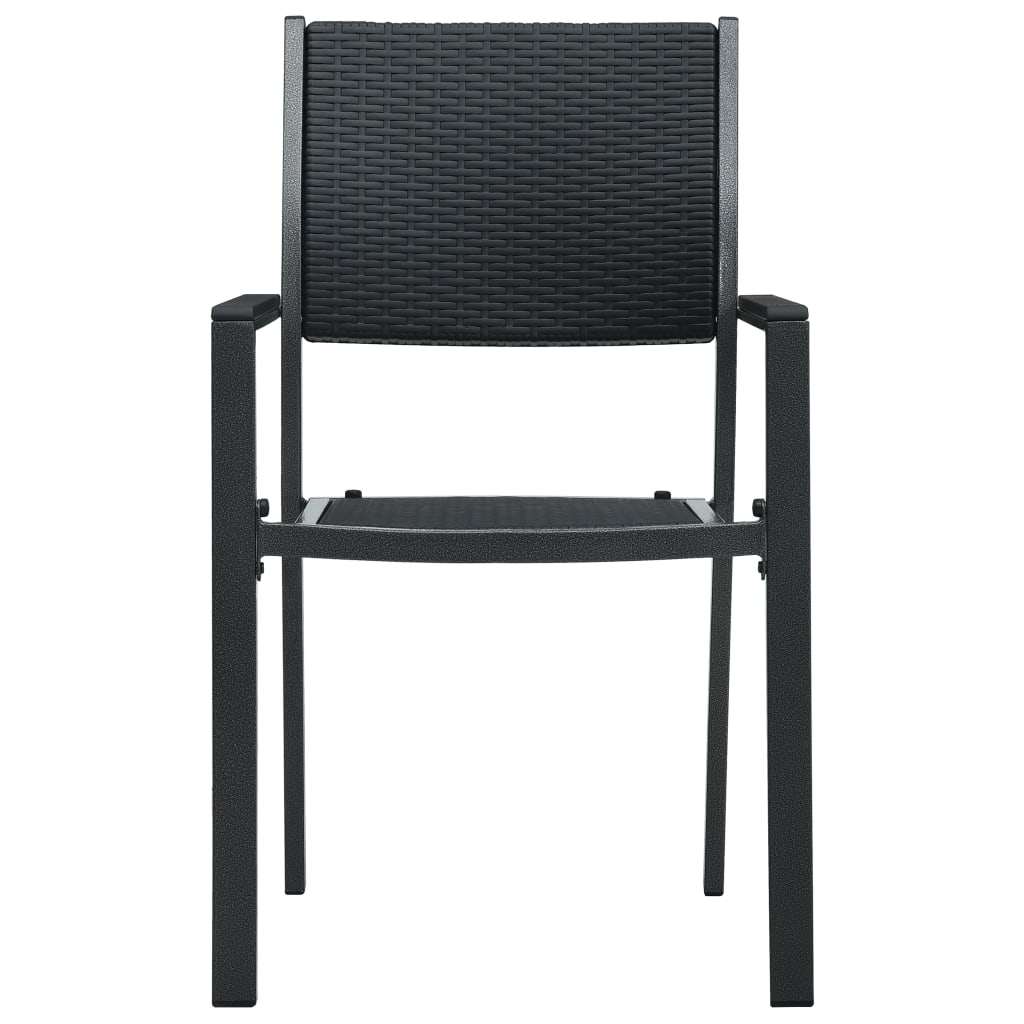 9 Piece Garden Dining Set Black
