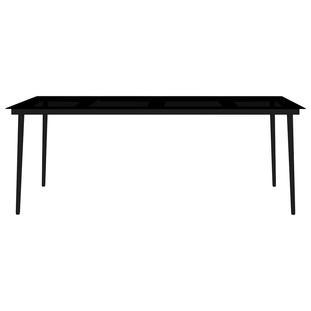 9 Piece Garden Dining Set Black
