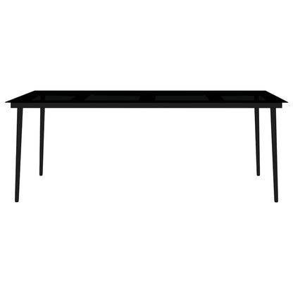 9 Piece Garden Dining Set Black