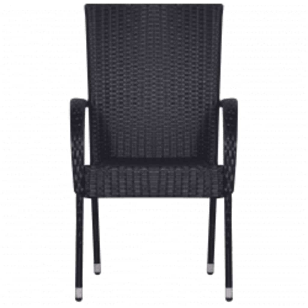 3 Piece Outdoor Dining Set Black