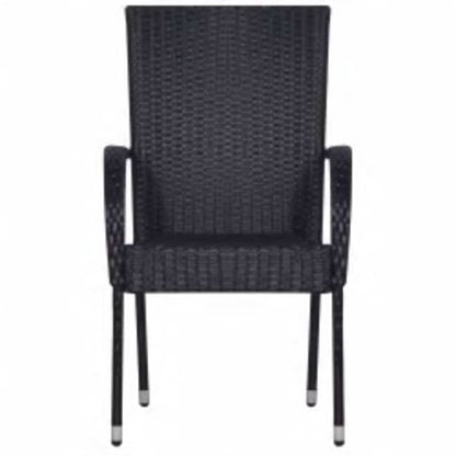 3 Piece Outdoor Dining Set Black