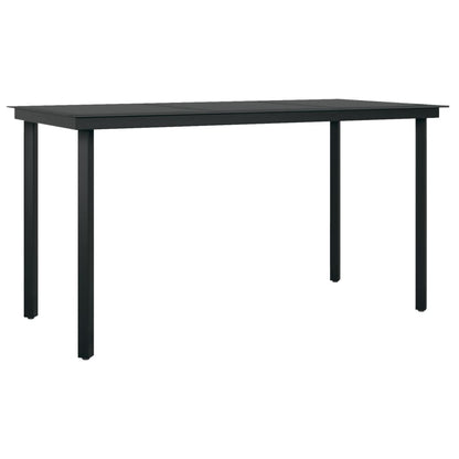 Garden Dining Set | Black | PE rattan, powder-coated steel, glass